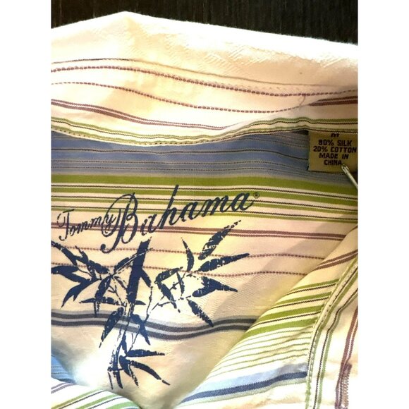 Tommy Bahama Men's Silk/Cotton Blend Long Sleeve Striped Button-Up Shirt - Picture 3 of 7
